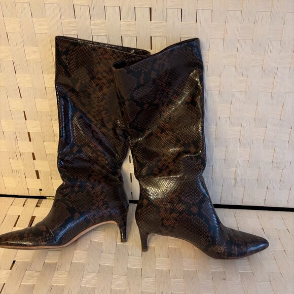 Loeffler Randall 6.5 Gloria Mocha Tall Kitten Heel Boot - Picture 3 of 5